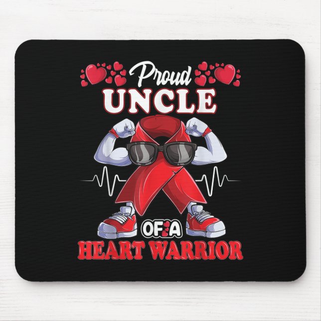 Stolz Onkel eines Herzkriegers KD Bewusstsein Red  Mousepad (Vorne)