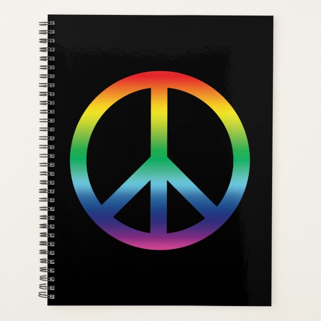 Stolz Peace Symbol Regenbogenfarben Moderne Farben Planer (Vorderseite)