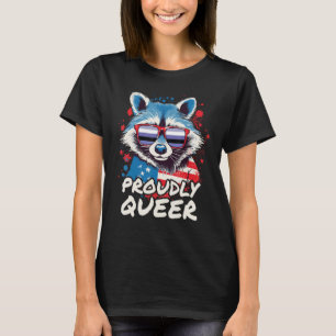 Stolz Quee Raccoon Perifluid Flag Sonnenbrille T-Shirt