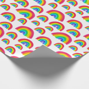 Stolz Rainbows handbemalt weiß Geschenkpapier