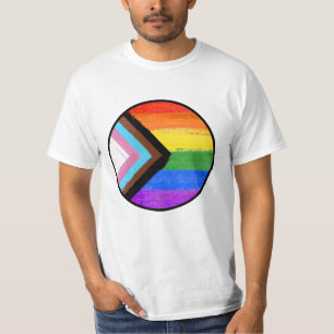 Stolz-Regenbogen-Farben-Button mit Fortschritt-Str T-Shirt
