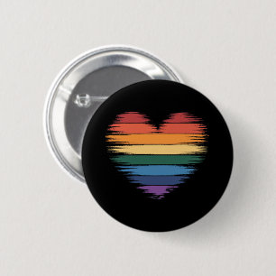 Stolz Regenbogen Herz Druck LGBT Gay Pride Button