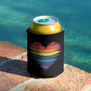 Stolz Regenbogen Herz Druck LGBT Gay Pride  Dosenkühler