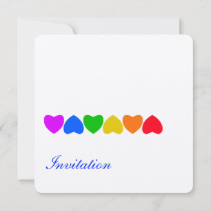 Stolz-Regenbogen-Herz-Linie Einladung
