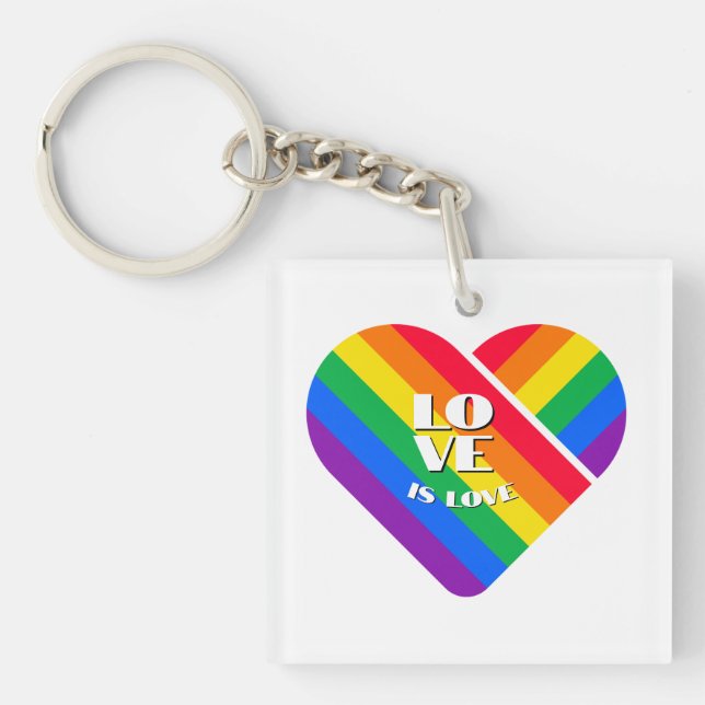 Stolz Regenbogen Herz   Schlüsselanhänger (Vorderseite)