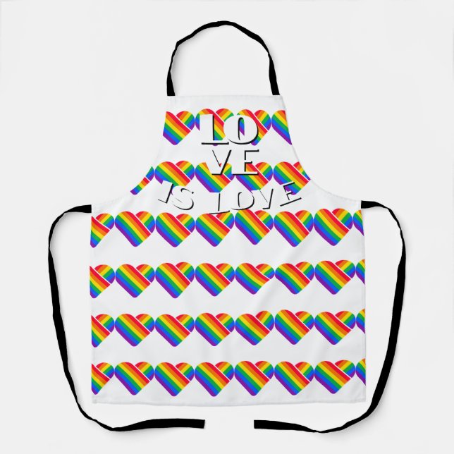 Stolz Regenbogen Herz  Schürze (Vorderseite)