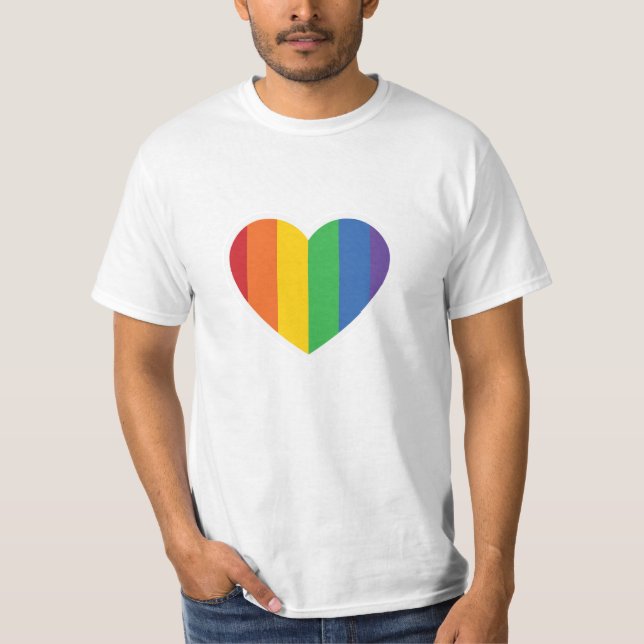 STOLZ Regenbogen-Herz-T-Shirt T-Shirt (Vorderseite)