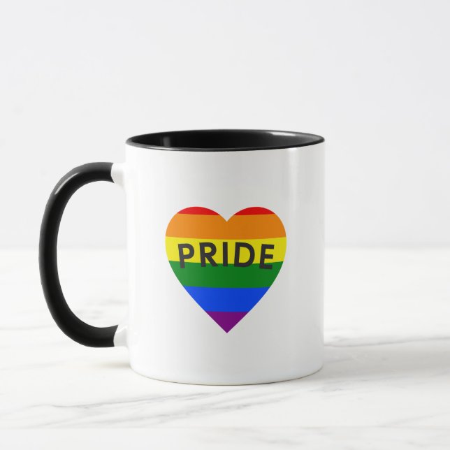 Stolz Regenbogen Herz Tasse (Links)