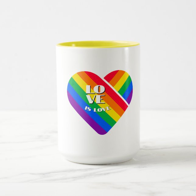 Stolz Regenbogen Herz   Tasse (Zentrum)