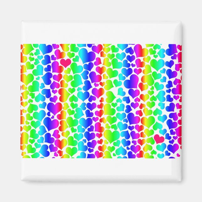 Stolz Regenbogen Herzen Magnet (Vorne)