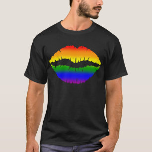 Stolz-Regenbogen-Lippen T-Shirt