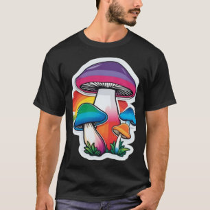 Stolz Regenbogen Pilz Aufkleber Cute Kawaii Natur T-Shirt