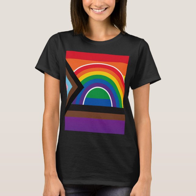 Stolz Regenbogen Schwarz  T-Shirt (Vorderseite)
