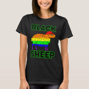 Stolz Regenbogen schwarzes Schaf mit schwarzem Tex T-Shirt