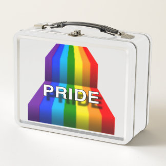 STOLZ REGENBÖGEN WEISSE SCHRIFTARTEN METALL BROTDOSE