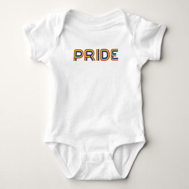 Stolz| Regenbogenbriefe Baby Strampler (Vorderseite)