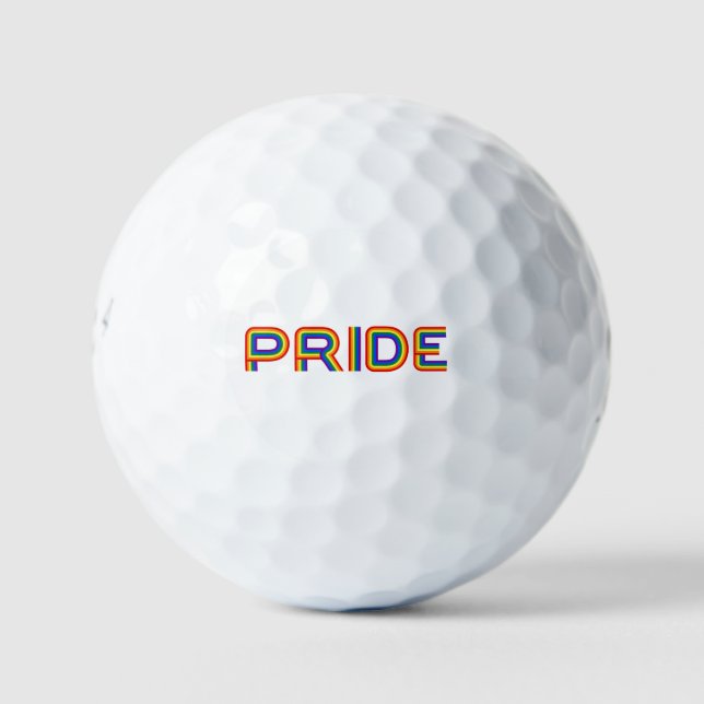 Stolz | Regenbogenbriefe Golfball (Vorderseite)