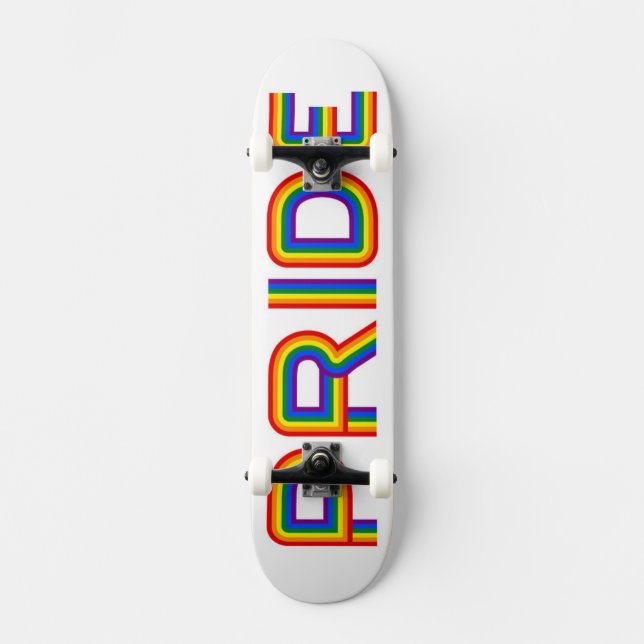 Stolz | Regenbogenbriefe Skateboard (Vorderseite)