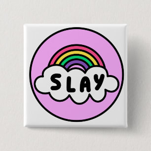 Stolz- Regenbogenfarbe mit Wolken, aber Button