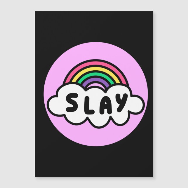 Stolz- Regenbogenfarbe mit Wolken. Magnetkarte (Vorderseite)