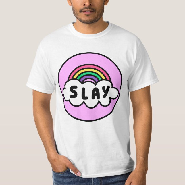 Stolz- Regenbogenfarbe mit Wolken. T-Shir T-Shirt (Vorderseite)