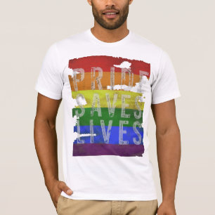 Stolz Rette leichtes Regenbogenflagge LGBT T-Shirt