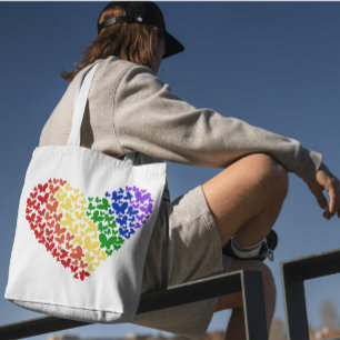 Stolz-Schmetterling-Herz – LGBTQ+ Flaggenfarben Tragetasche