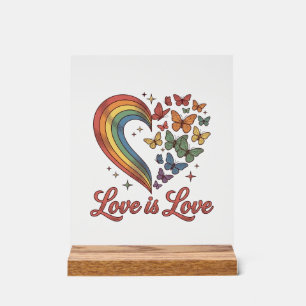 Stolz Schmetterling Herz Liebe Ist Liebe-Shirt-Des Acrylschild