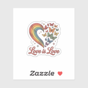Stolz Schmetterling Herz Liebe Ist Liebe-Shirt-Des Aufkleber