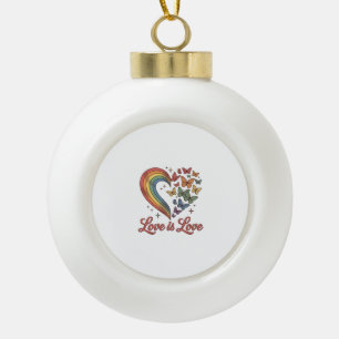 Stolz Schmetterling Herz Liebe Ist Liebe-Shirt-Des Keramik Kugel-Ornament