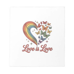 Stolz Schmetterling Herz Liebe Ist Liebe-Shirt-Des Notizblock