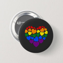 Stolz schwuler Regenbogenfarben Herz für Liebe Button