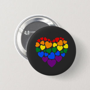 Stolz schwuler Regenbogenfarben Herz für Liebe Button