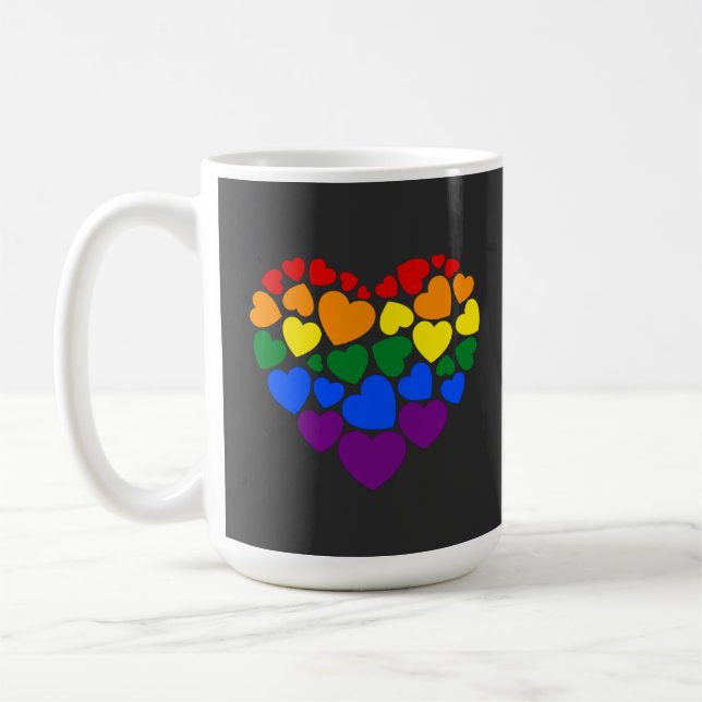 Stolz schwuler Regenbogenfarben Herz für Liebe Kaffeetasse (Links)
