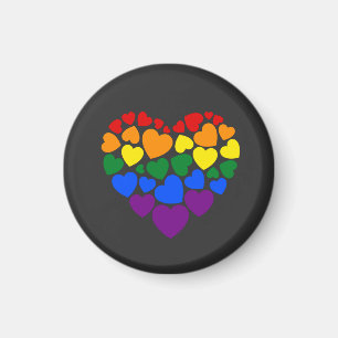 Stolz schwuler Regenbogenfarben Herz für Liebe Magnet