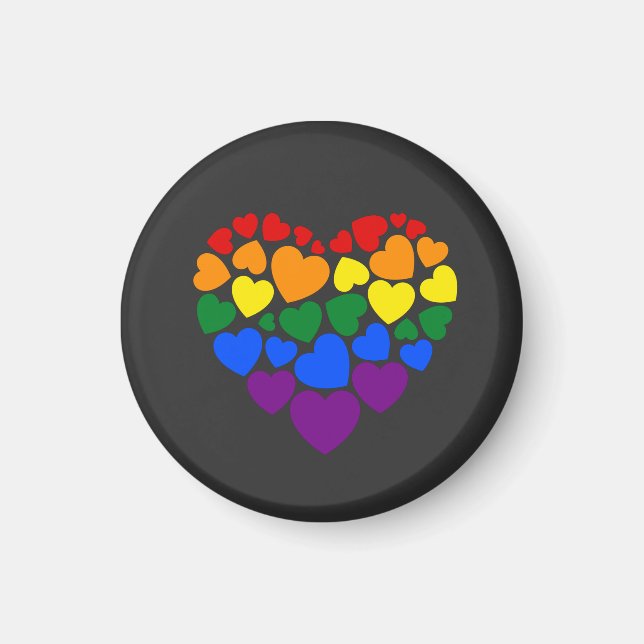Stolz schwuler Regenbogenfarben Herz für Liebe Magnet (Vorne)