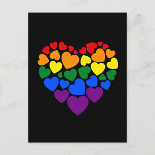 Stolz schwuler Regenbogenfarben Herz für Liebe    Postkarte