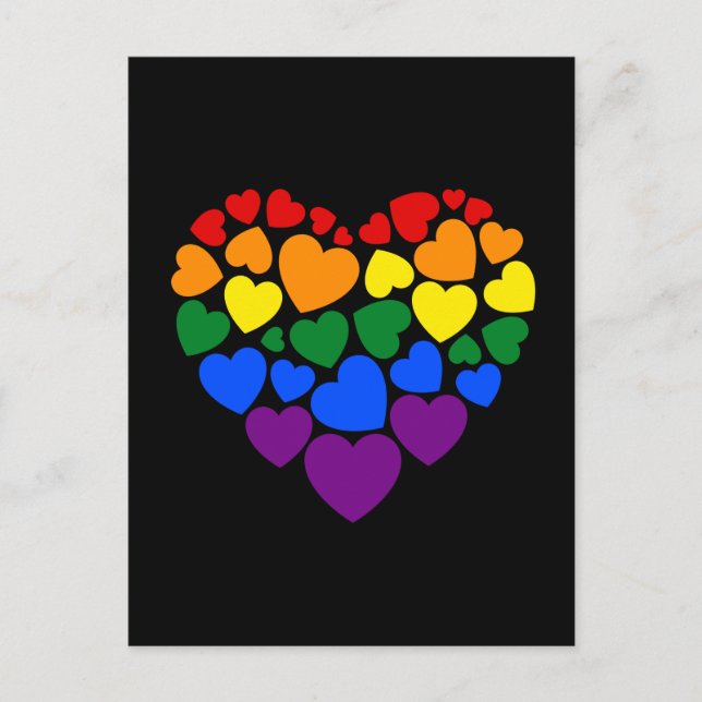 Stolz schwuler Regenbogenfarben Herz für Liebe Postkarte (Vorderseite)