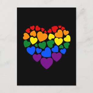 Stolz schwuler Regenbogenfarben Herz für Liebe Postkarte