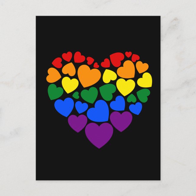Stolz schwuler Regenbogenfarben Herz für Liebe Postkarte (Vorderseite)
