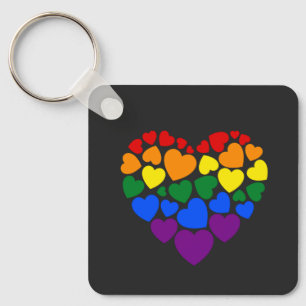 Stolz schwuler Regenbogenfarben Herz für Liebe Schlüsselanhänger