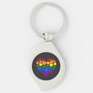 Stolz schwuler Regenbogenfarben Herz für Liebe Schlüsselanhänger