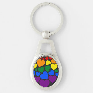 Stolz-schwules Regenbogenfarbherz für Liebe k Schlüsselanhänger
