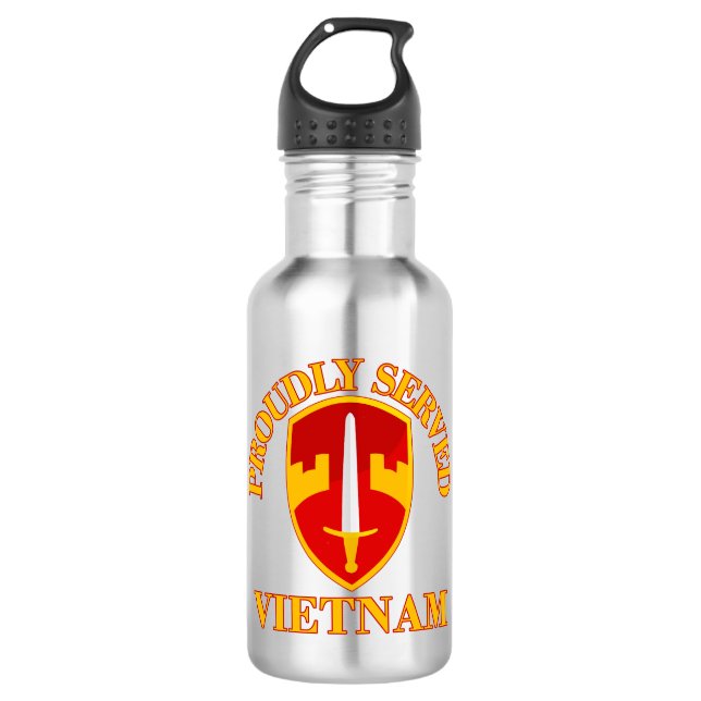 Stolz serviert MACV Vietnam Edelstahlflasche (Vorderseite)