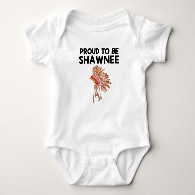 Stolz, Shawnee-Ureinwohner-Baby-Bodysuit zu sein Baby Strampler (Vorderseite)