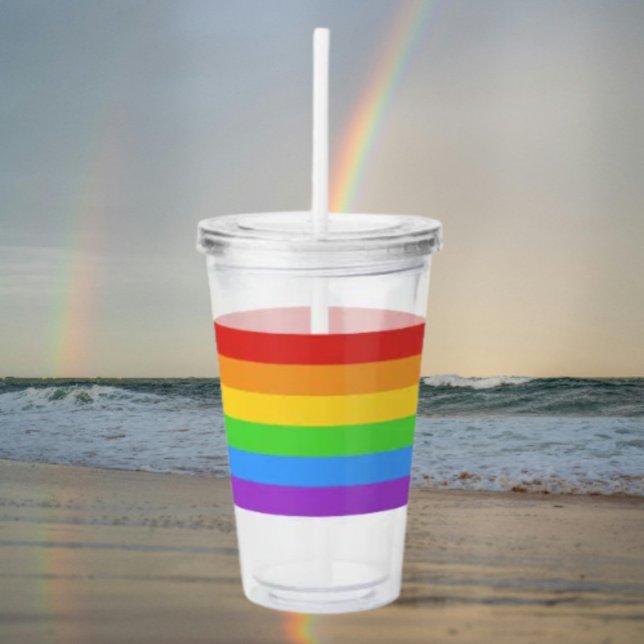 Stolz Sipper: Regenbogenflagge Acryltrinkbecher (Von Creator hochgeladen)