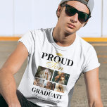 Stolz Sohn des Graduate T - Shirt<br><div class="desc">Eleganter Abschluss Zeremonie T - Shirt mit einem Absolventen Mortarboard,  5 Fotos Ihrer Mutter oder Papa,  das Sprichwort "stolzen Sohn des Absolventen",  ihren Namen,  Ort des Studiums,  und Klasse Jahr.</div>