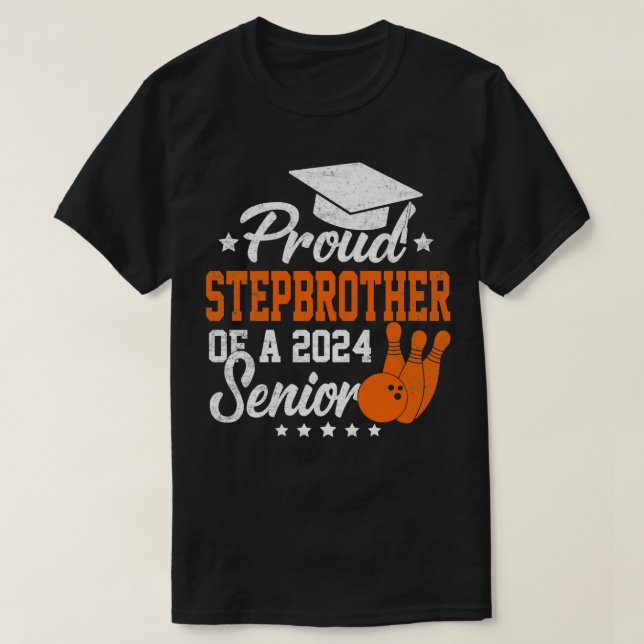 Stolz Stepbruder eines Bowlings im Jahr 2024 T-Shirt (Design vorne)