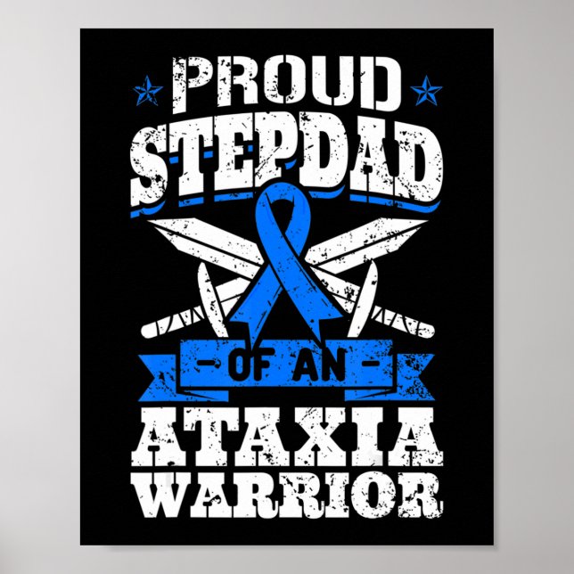 Stolz Stepdad eines Ataxia Krieger Bewusstsein Rib Poster (Vorne)