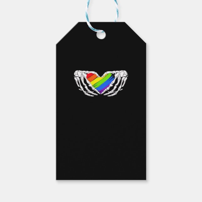 Stolz - Stolze SkelettHände mit Herz 2 Klassik Geschenkanhänger (Vorderseite)